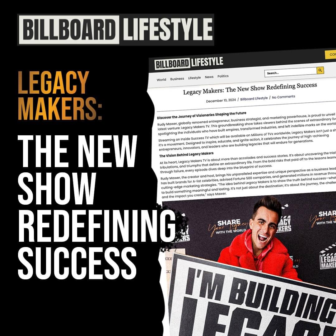 Legacy Makers TV with Rudy Mawer: A global platform redefining success by celebrating real people making a real impact.